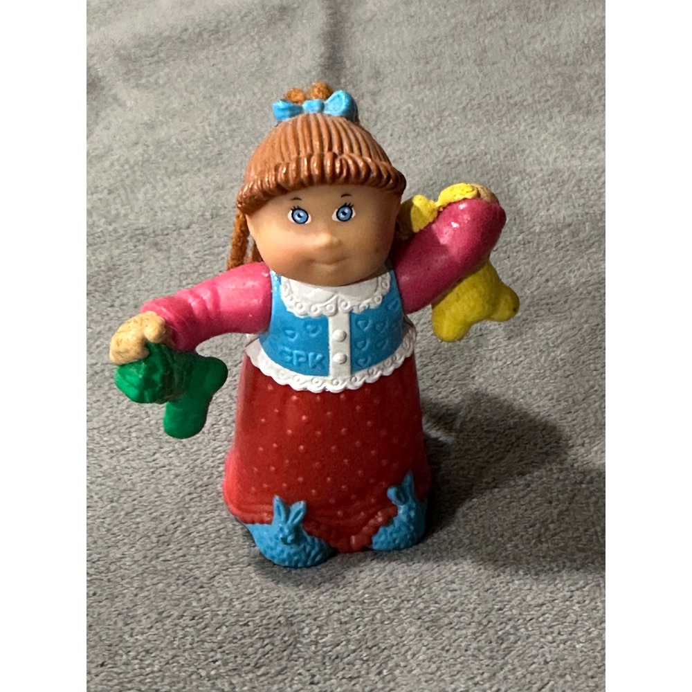 Vintage 1992 Cabbage Patch Kids PVC Mini Figure Girl Bunny Slippers Stocking